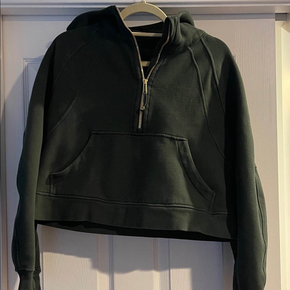 lululemon athletica rainforest green/gold Half-Zip Hoodie